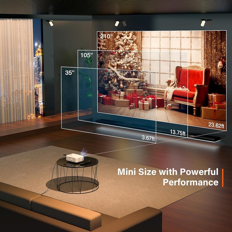 VOPLLS Mini Projector, 1080P Full HD Supported Video Projector, Portable Outdoor Home Theater Movie Projector, 50% Zoom, Compatible with HDMI, USB, AV, Smartphone/Tablet/Laptop (Small Projector) - Image 3